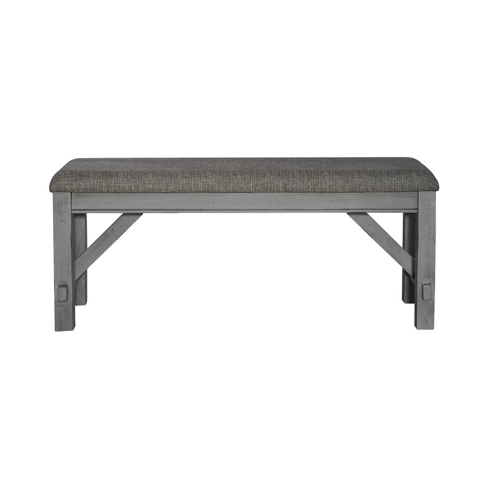 Dining Bench Transitional Grey in Smokey Grey Finish w/ Carbon Grey Tops. Picture 7