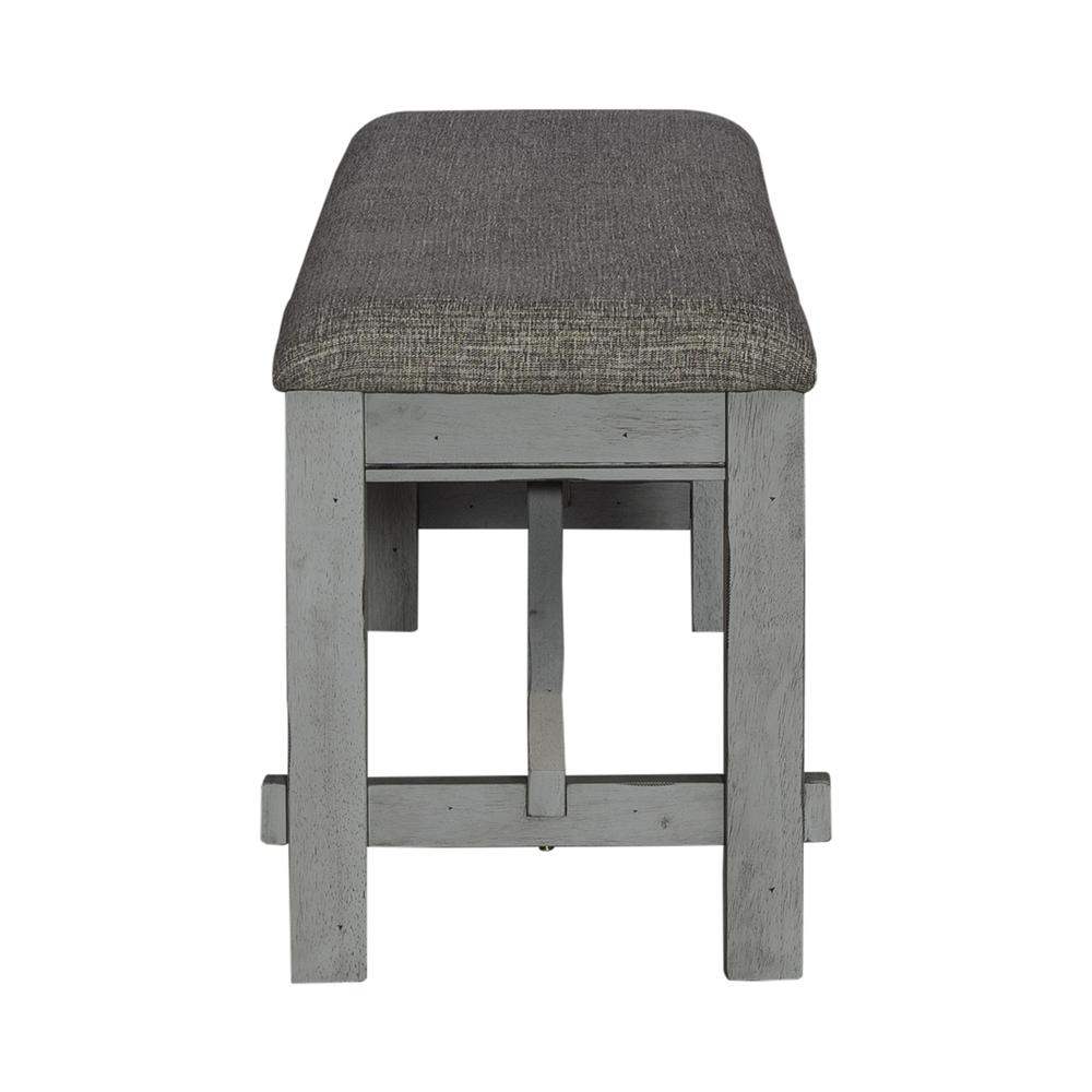 Dining Bench Transitional Grey in Smokey Grey Finish w/ Carbon Grey Tops. Picture 8