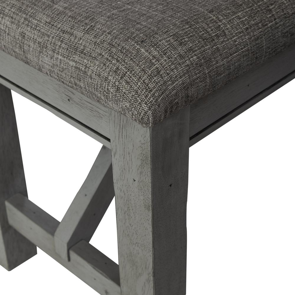 Dining Bench Transitional Grey in Smokey Grey Finish w/ Carbon Grey Tops. Picture 4