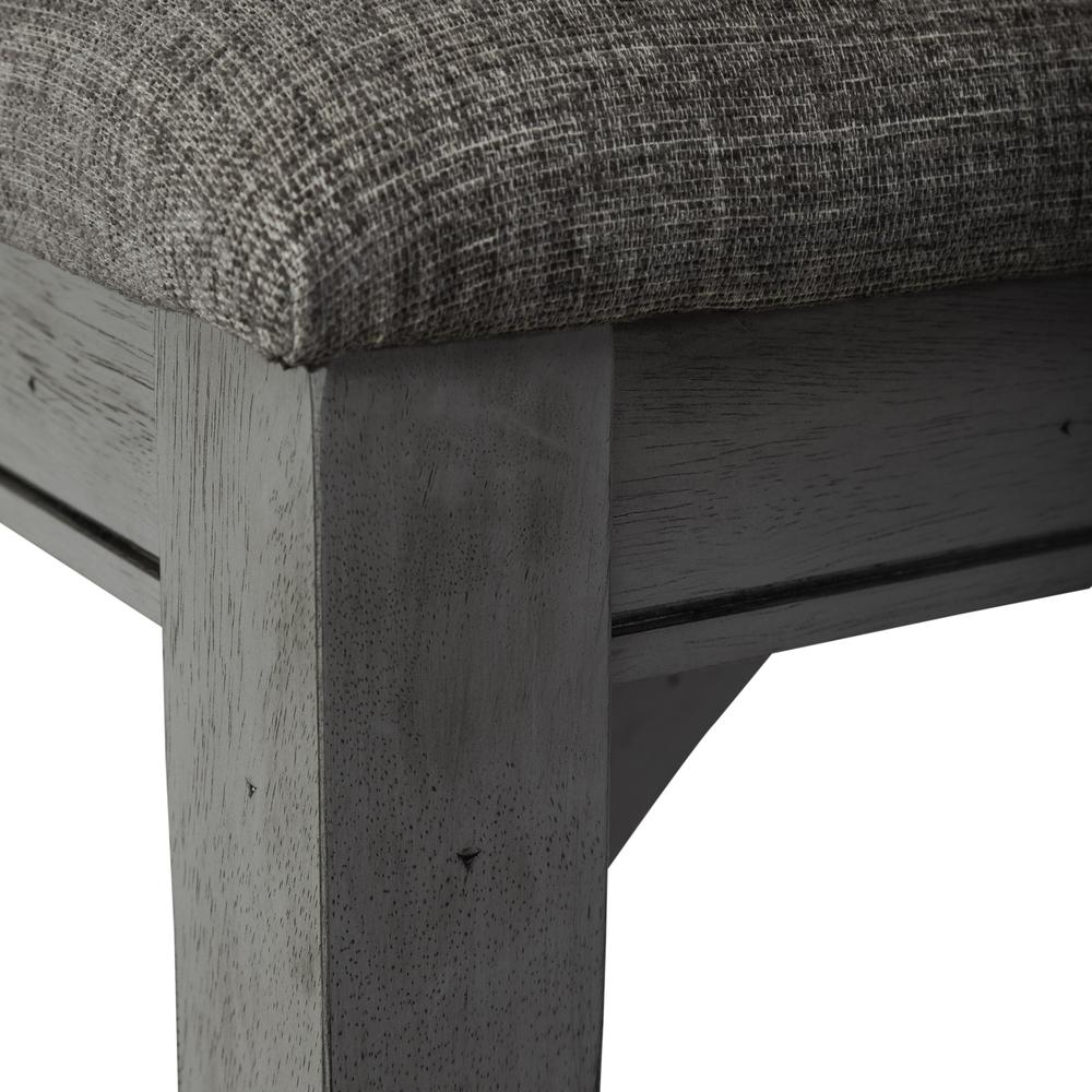 Dining Bench Transitional Grey in Smokey Grey Finish w/ Carbon Grey Tops. Picture 6