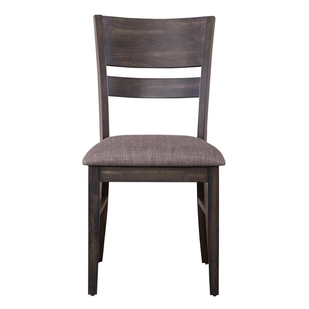 Anglewood Slat Back Upholstered Side Chair in Dark Umber Brown. Picture 4