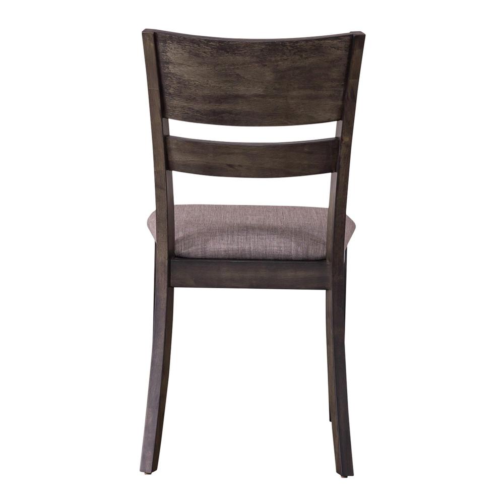 Anglewood Slat Back Upholstered Side Chair in Dark Umber Brown. Picture 2