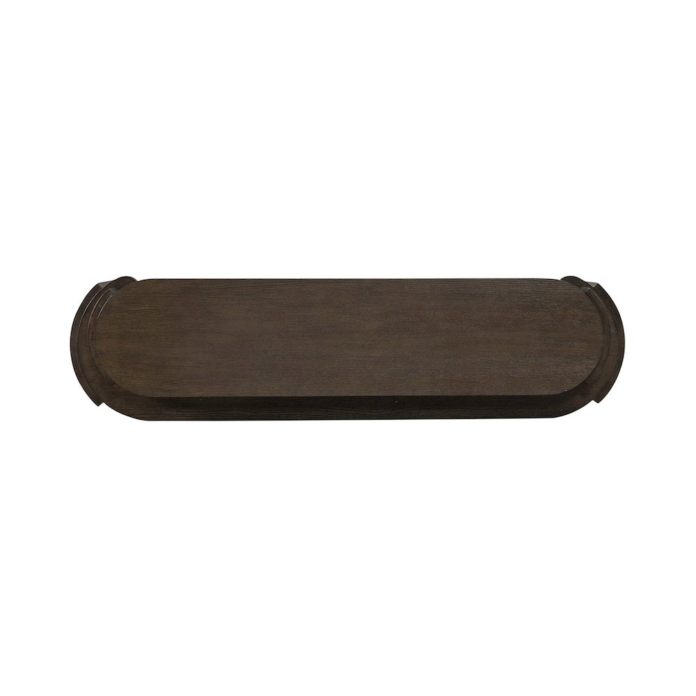 City View Console Bar Table with Charging Station - Coffee Bean Oak Wood. Picture 5