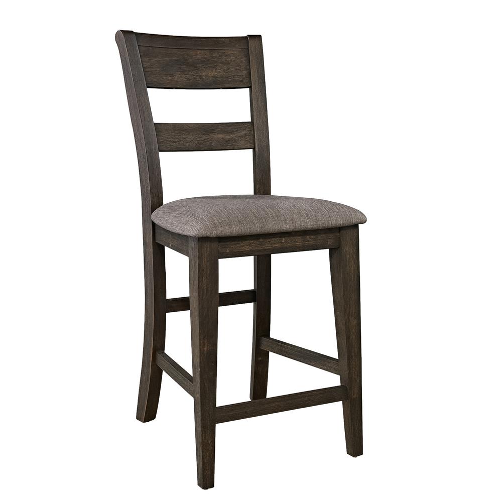 Double Bridge Splat Back Counter Chair (RTA) in Dark Chestnut. Picture 1