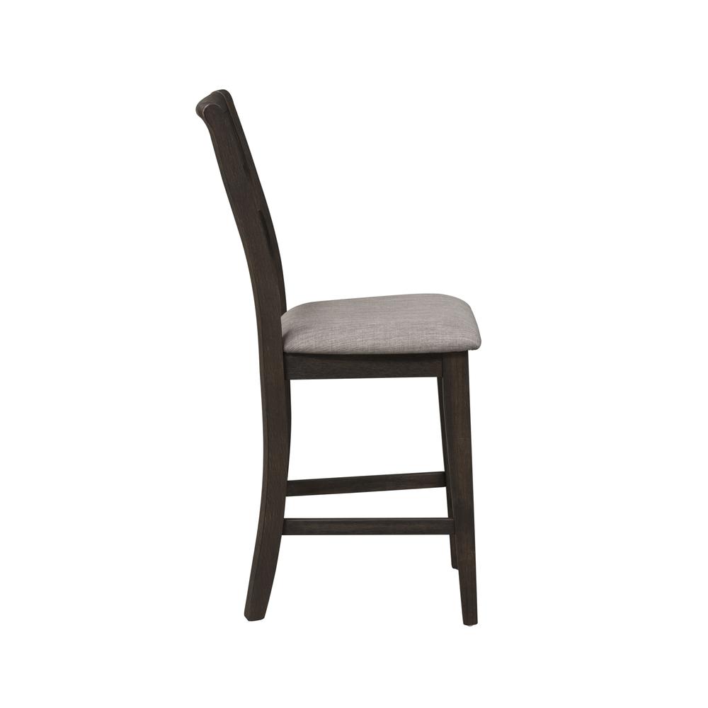 Double Bridge Splat Back Counter Chair (RTA) in Dark Chestnut. Picture 3