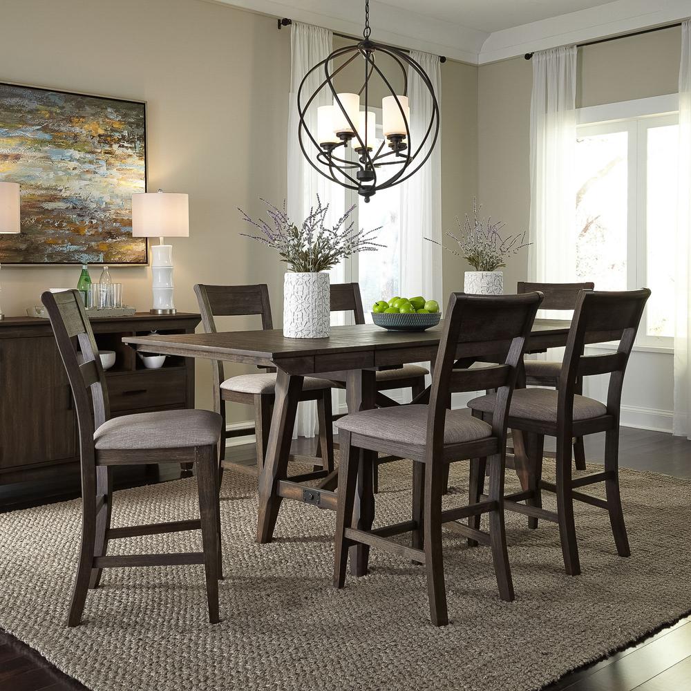 Double Bridge Splat Back Counter Chair (RTA)-Set of 2 in Dark Chestnut. Picture 9