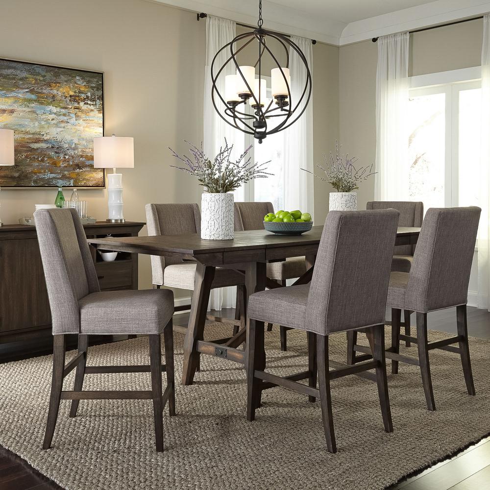 Double Bridge Upholstered Counter Chair (RTA)-Set of 2 in Dark Chestnut. Picture 7