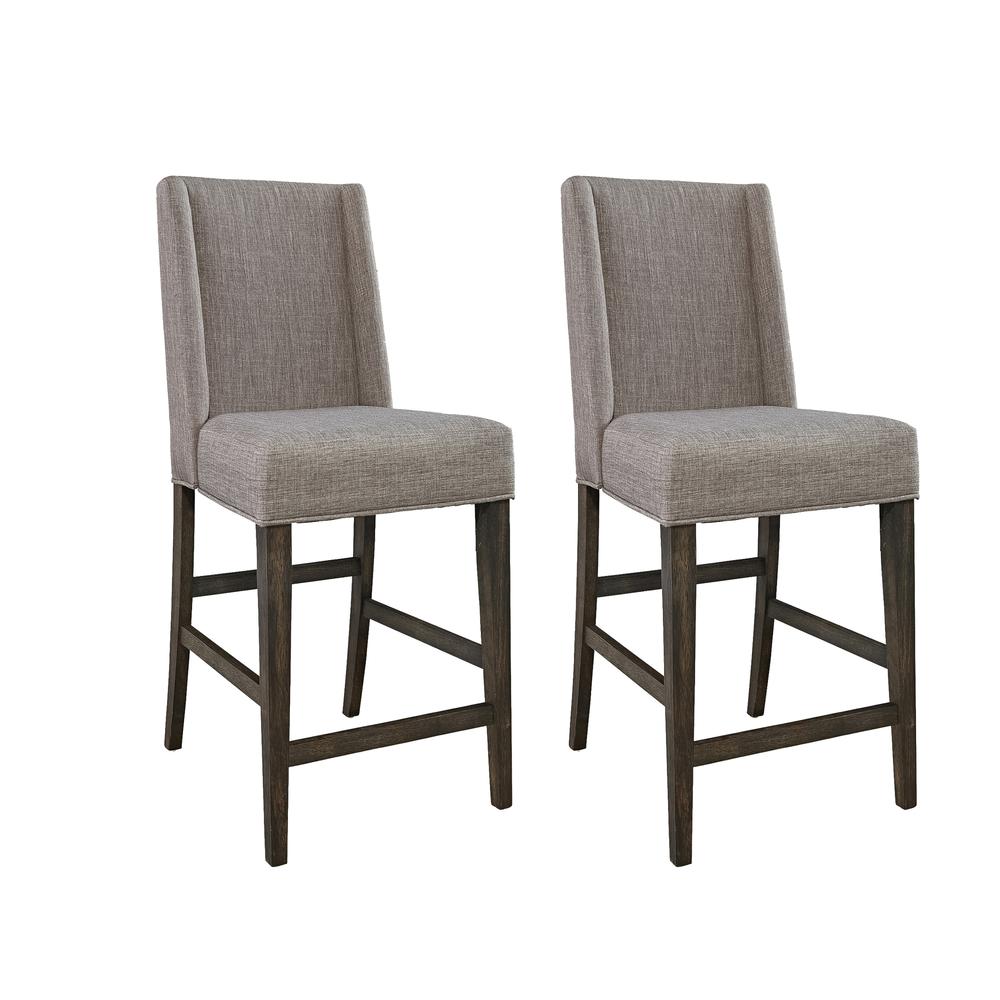 Double Bridge Upholstered Counter Chair (RTA)-Set of 2 in Dark Chestnut. Picture 1