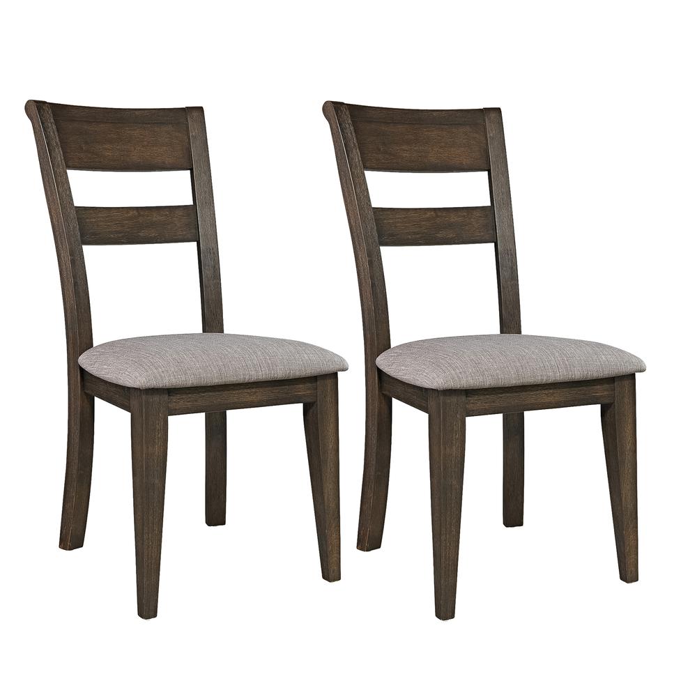 Double Bridge Splat Back Side Chair (RTA)-Set of 2 in Dark Chestnut. Picture 1