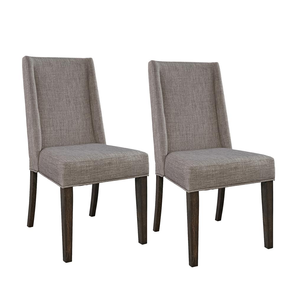 Double Bridge Upholstered Side Chair (RTA)-Set of 2 in Dark Chestnut. Picture 1