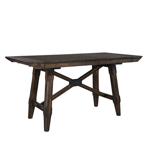 Double Bridge 5 Piece Gathering Table Set in Dark Chestnut. Picture 2