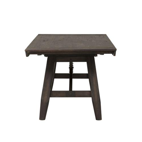 Double Bridge 5 Piece Trestle Table Set in Dark Chestnut. Picture 4