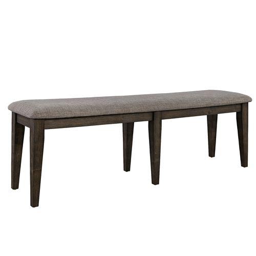 Double Bridge 6 Piece Trestle Table Set in Dark Chestnut. Picture 4