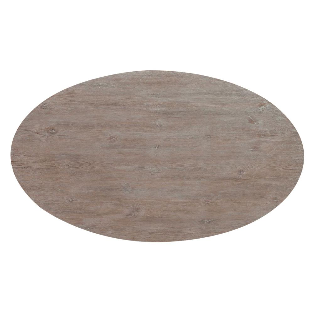 Greystone Mill Oval Cocktail Table in Stone White Wash w/ Wirebrush Distressing. Picture 4