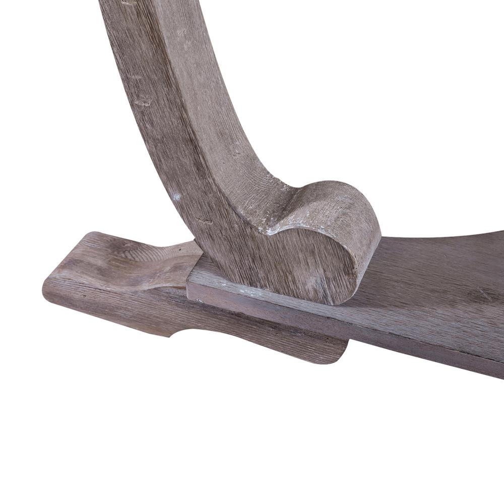 Greystone Mill Sofa Table in Stone White Wash w/ Wirebrush Distressing. Picture 9