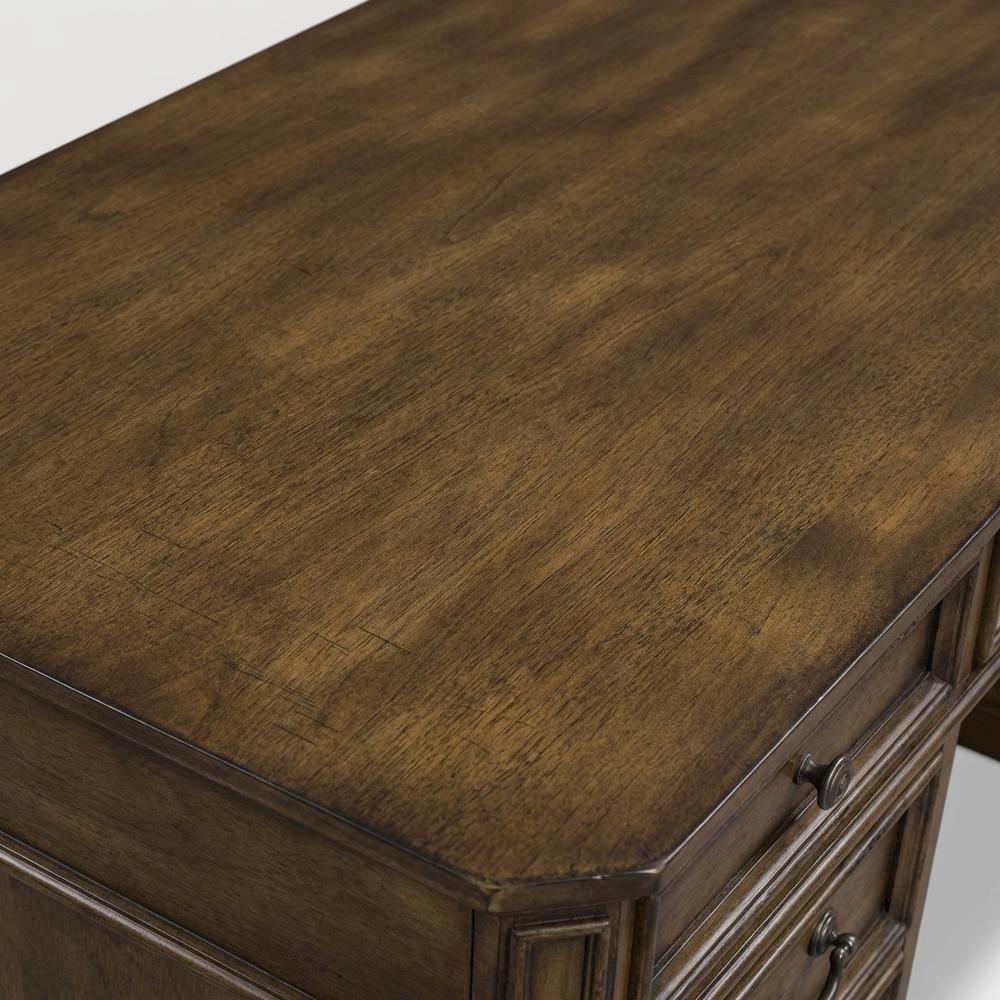 Traditional Antique Toffee Credenza with Wood Veneers and Spacious Storage. Picture 5