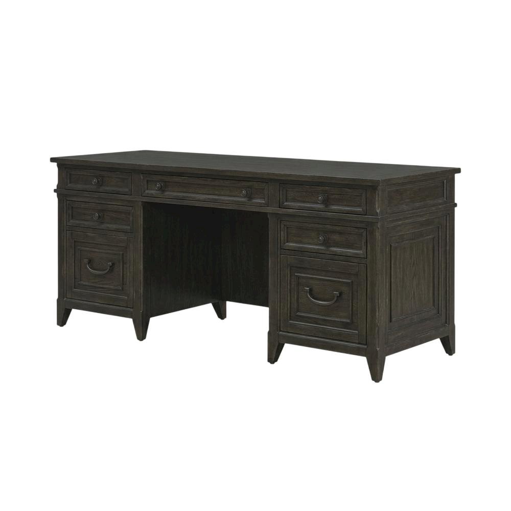 Elegant White Oak Veneer Credenza in Rubberwood Solids for Office Storage. Picture 1