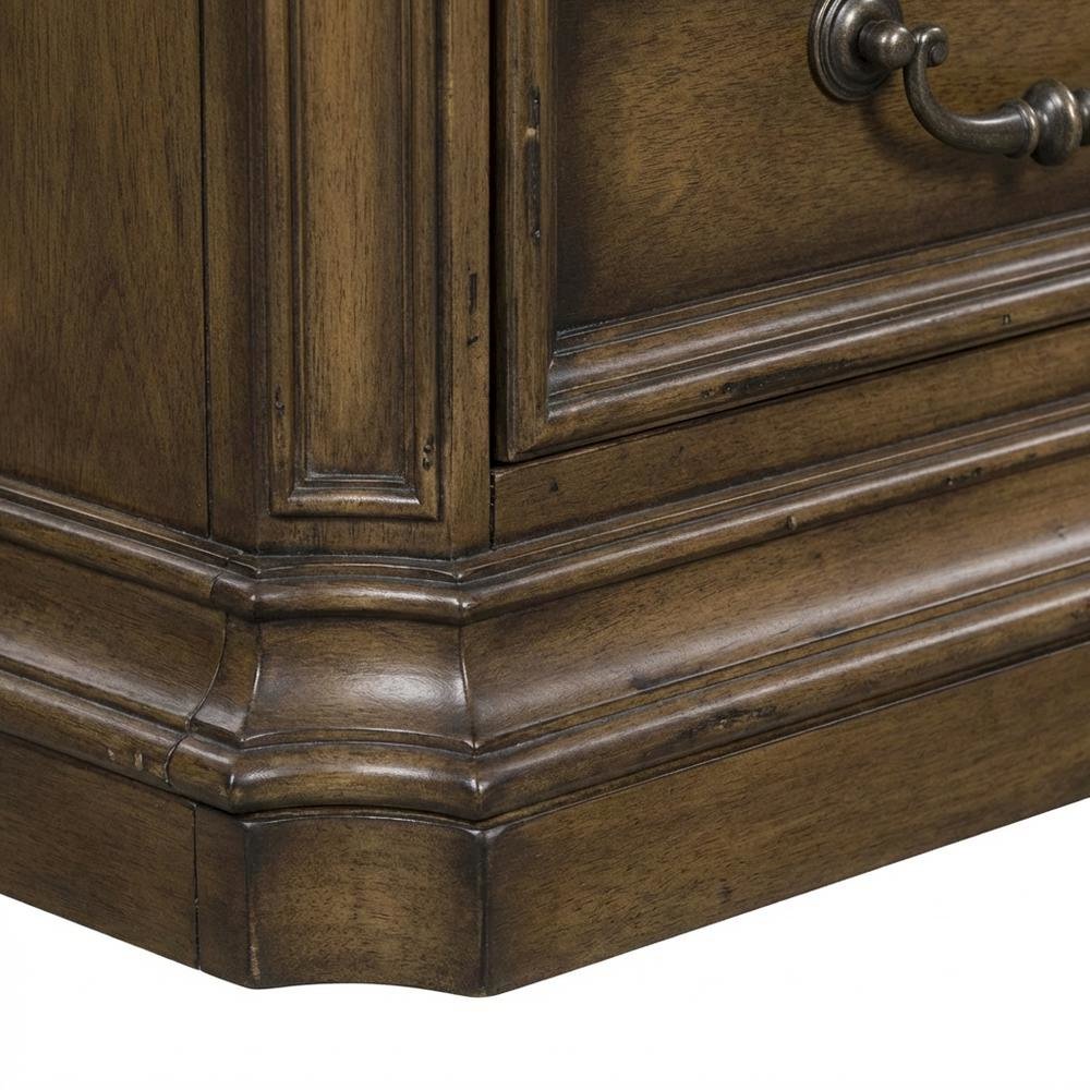 Traditional Antique Toffee Credenza with Wood Veneers and Spacious Storage. Picture 6