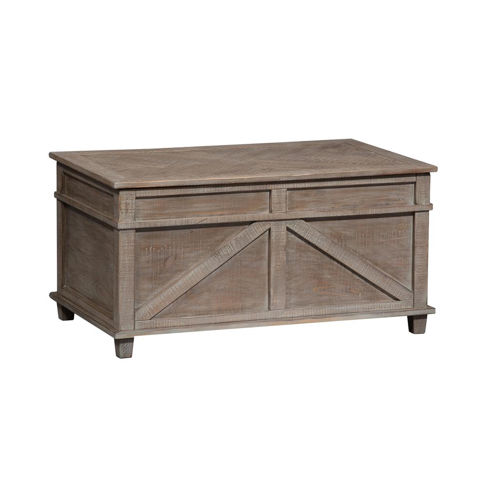 Parkland Falls Storage Trunk in Weathered Taupe. Picture 3