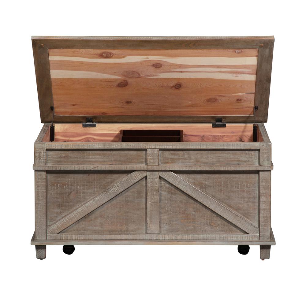Parkland Falls Storage Trunk in Weathered Taupe. Picture 6