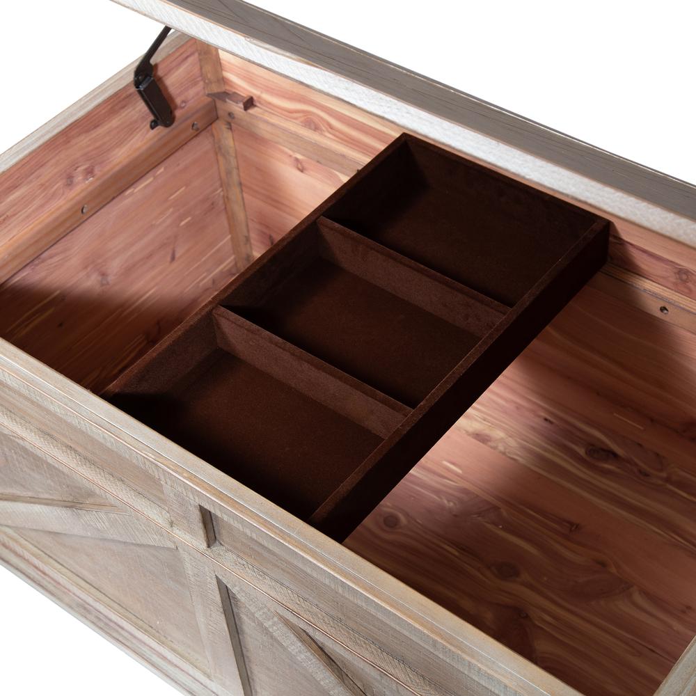 Parkland Falls Storage Trunk in Weathered Taupe. Picture 9