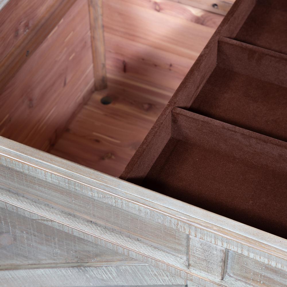 Parkland Falls Storage Trunk in Weathered Taupe. Picture 4
