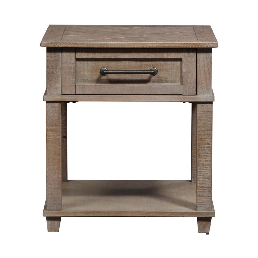 Parkland Falls Rectangular End Table in Weathered Taupe. Picture 7