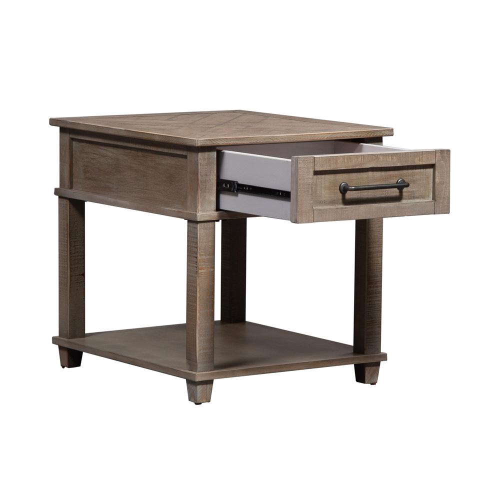Parkland Falls Rectangular End Table in Weathered Taupe. Picture 8