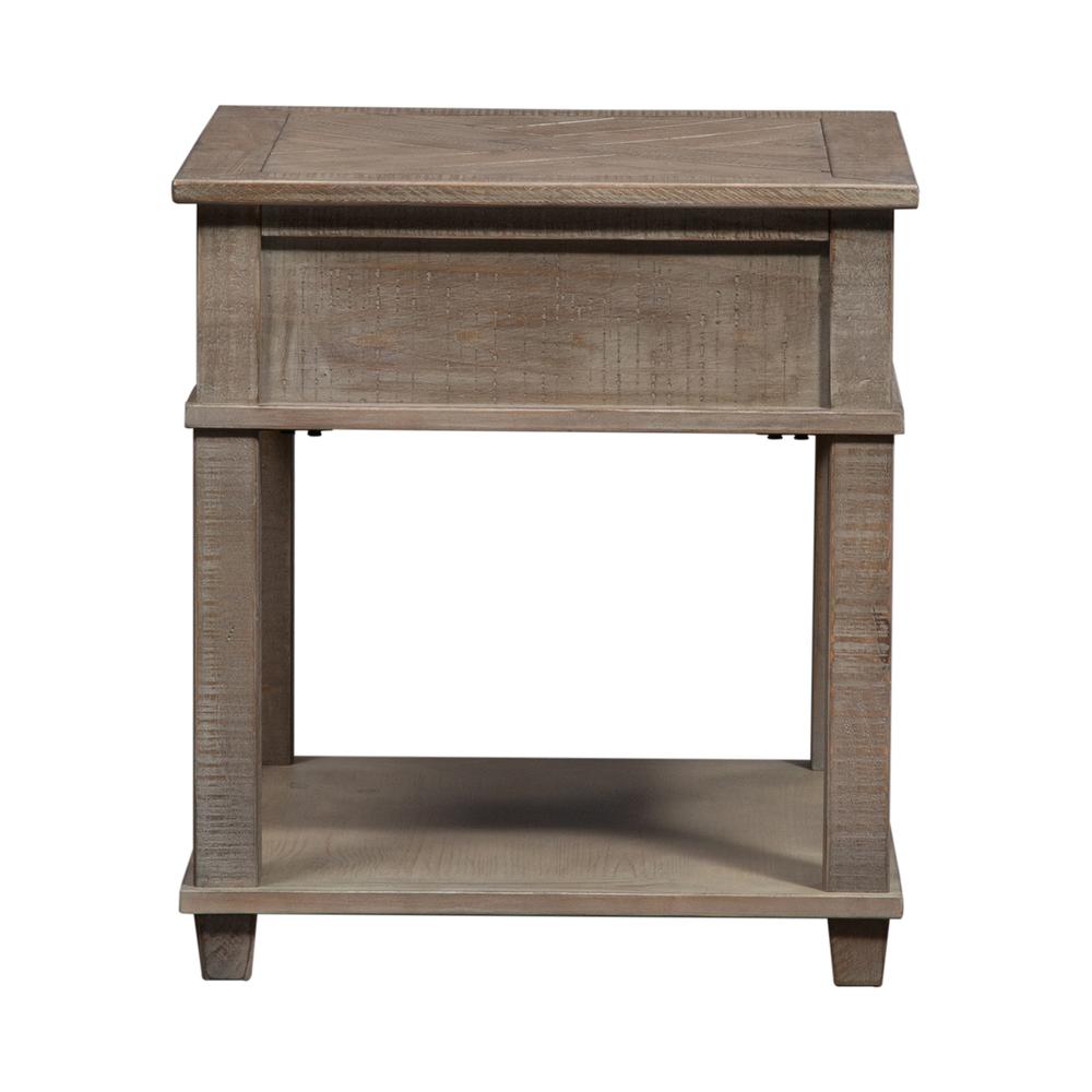 Parkland Falls Rectangular End Table in Weathered Taupe. Picture 4