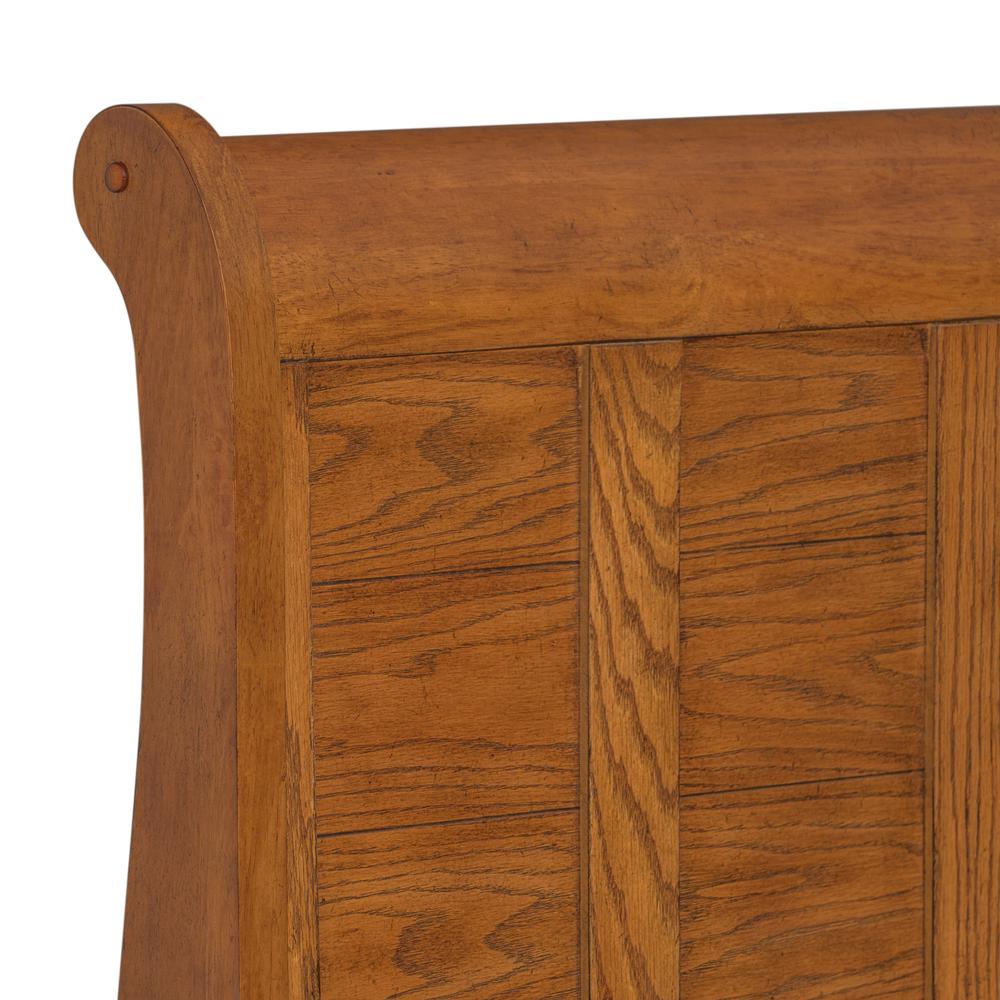 Grandpas Cabin Twin Sleigh Bed in Aged Oak. Picture 6