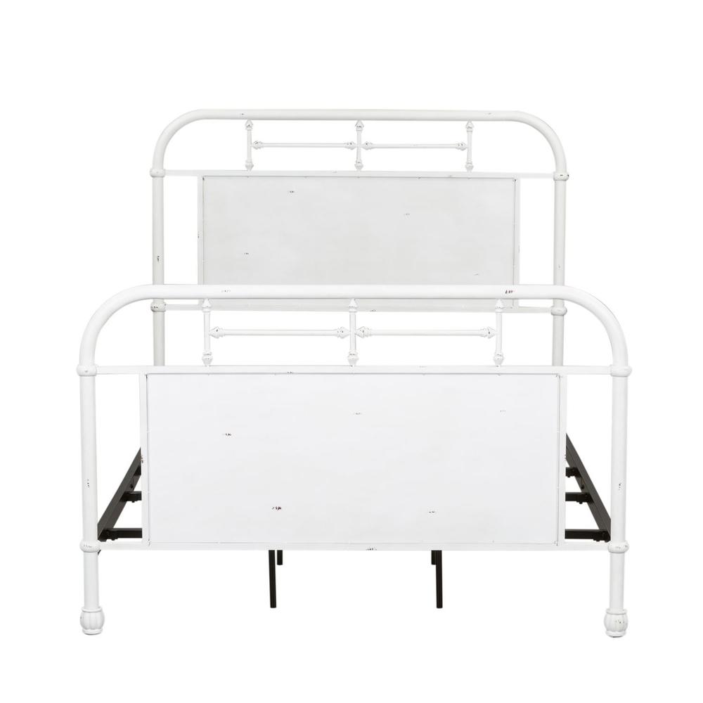 Vintage Series Twin Metal Bed - Antique White in Distressed Metal. Picture 2