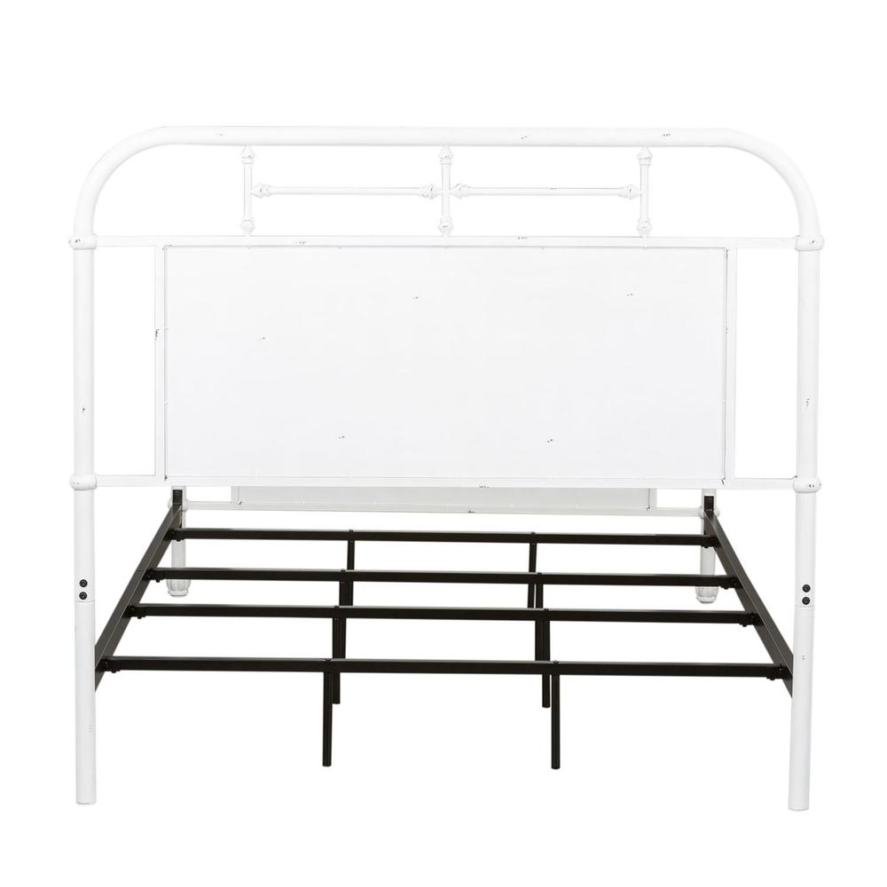 Vintage Series Twin Metal Bed - Antique White in Distressed Metal. Picture 4