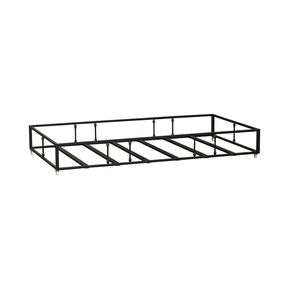 Vintage Series Twin Metal Trundle - Black in Distressed Metal. Picture 1