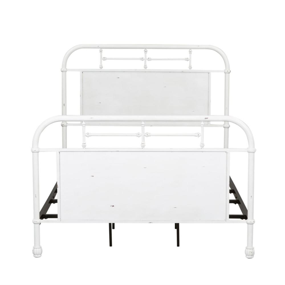 Vintage Series Full Metal Bed - Antique White in Distressed Metal. Picture 2