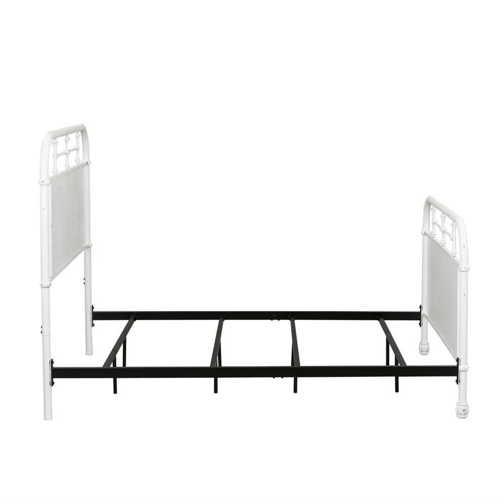 Vintage Series Full Metal Bed - Antique White in Distressed Metal. Picture 3