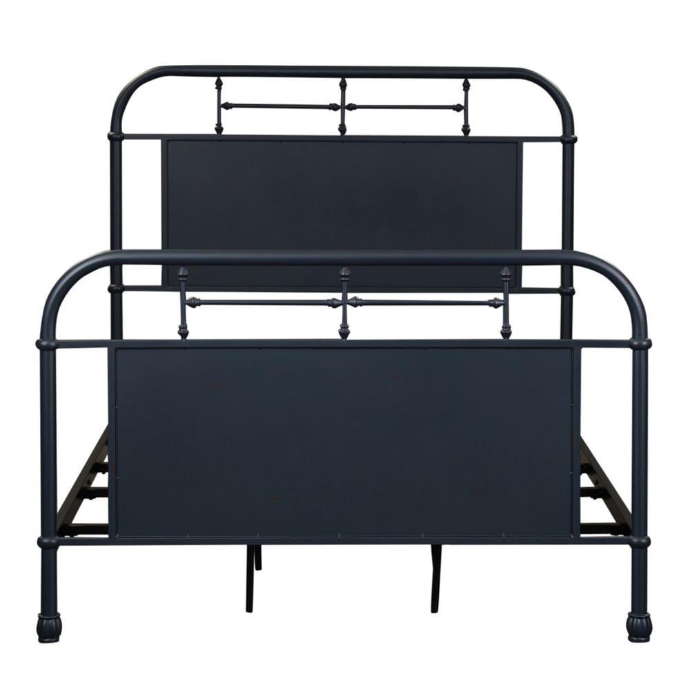 Vintage Series Full Metal Bed - Navy in Distressed Metal. Picture 2