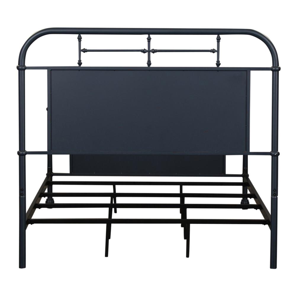 Vintage Series Full Metal Bed - Navy in Distressed Metal. Picture 4