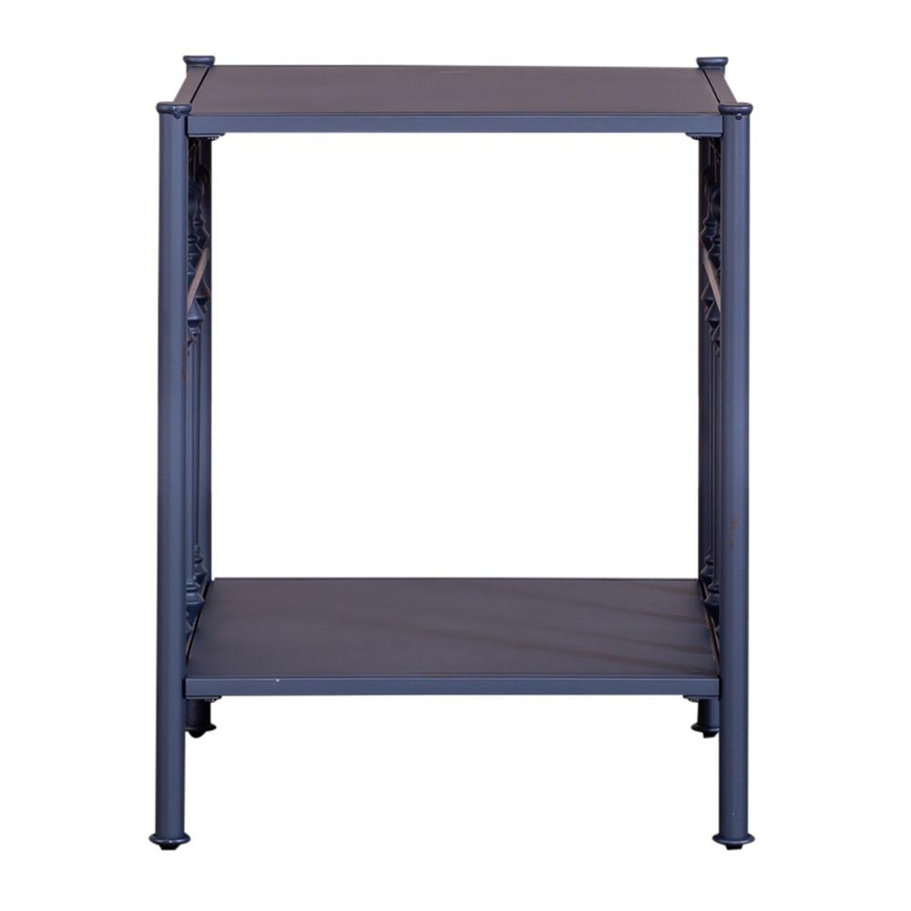 Vintage Series Open Night Stand - Navy in Distressed Metal. Picture 2
