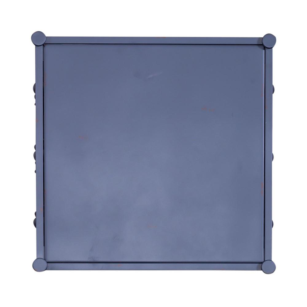 Vintage Series Open Night Stand - Navy in Distressed Metal. Picture 4