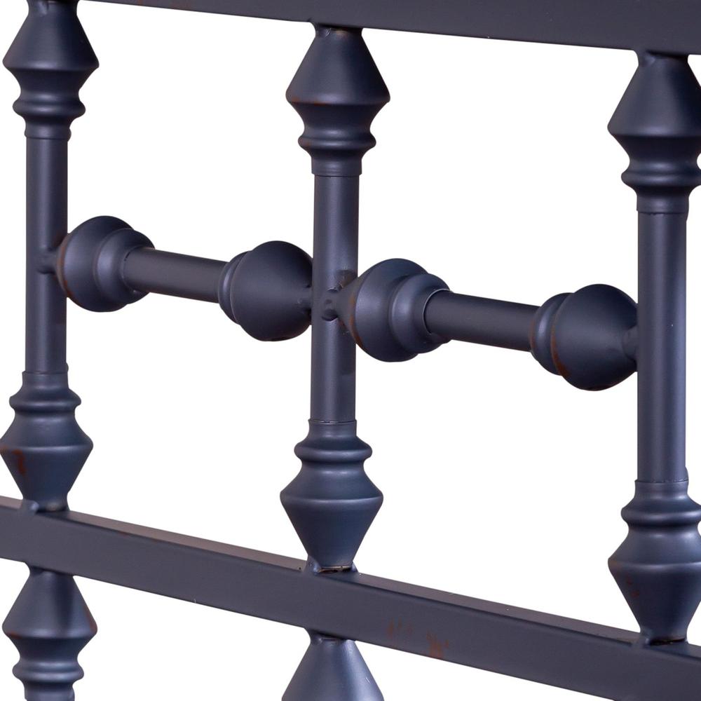 Vintage Series Open Night Stand - Navy in Distressed Metal. Picture 5