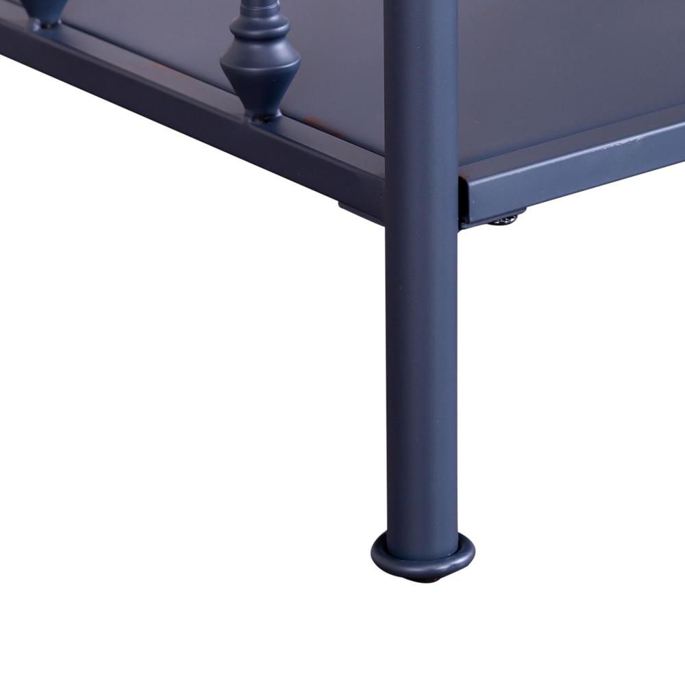 Vintage Series Open Night Stand - Navy in Distressed Metal. Picture 6
