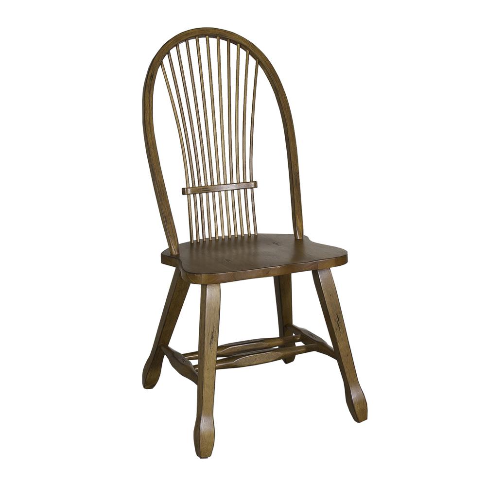 Treasures Sheaf Back Side Chair - Oak in Rustic Oak. Picture 1