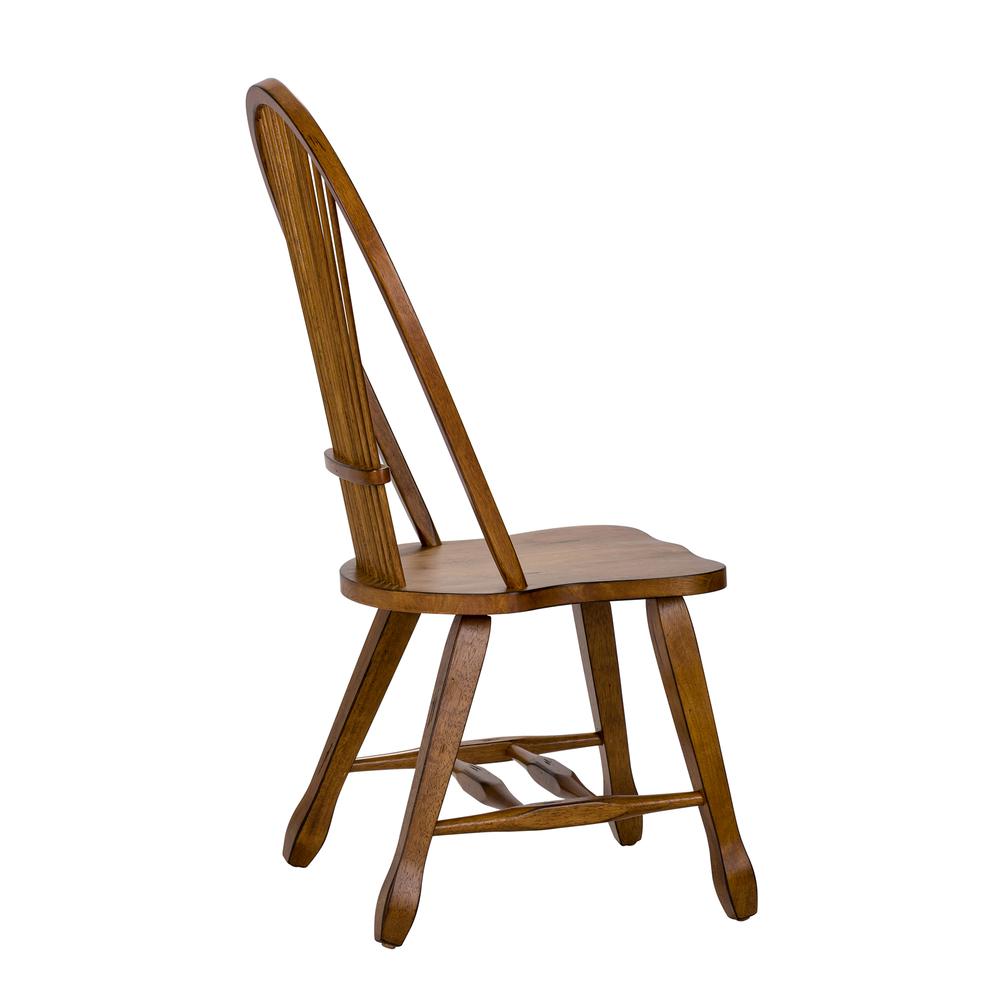 Treasures Sheaf Back Side Chair - Oak in Rustic Oak. Picture 5