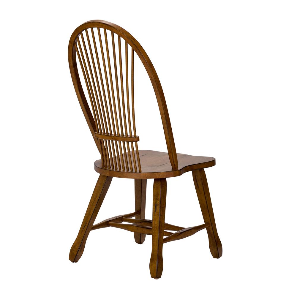 Treasures Sheaf Back Side Chair - Oak-Set of 2 in Rustic Oak. Picture 6