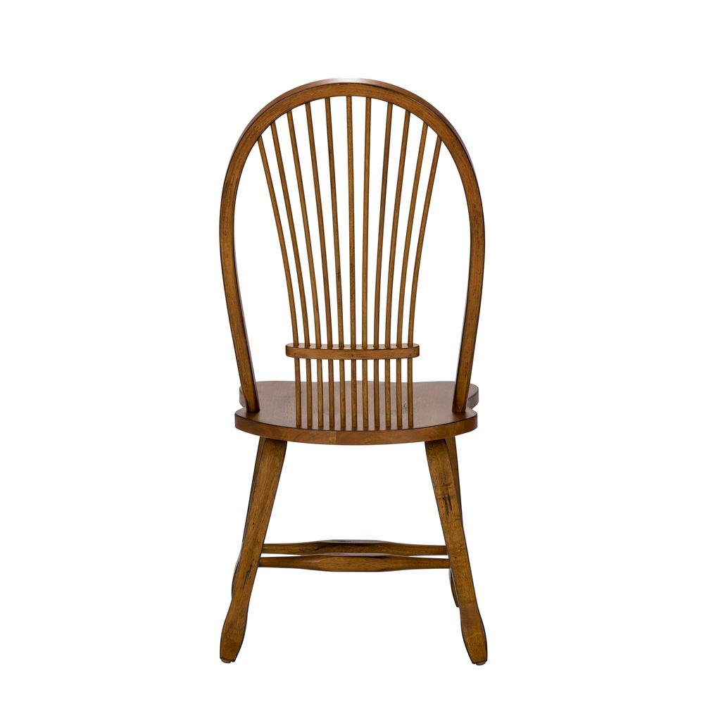 Treasures Sheaf Back Side Chair - Oak-Set of 2 in Rustic Oak. Picture 5