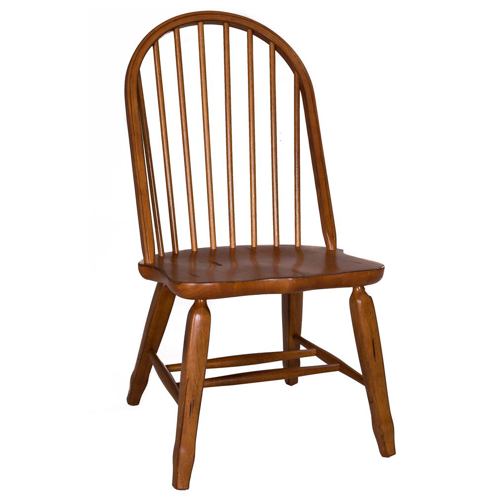 Treasures Bow Back Side Chair - Oak-Set of 2 in Rustic Oak. Picture 2