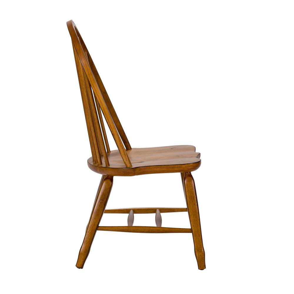 Treasures Bow Back Side Chair - Oak-Set of 2 in Rustic Oak. Picture 6