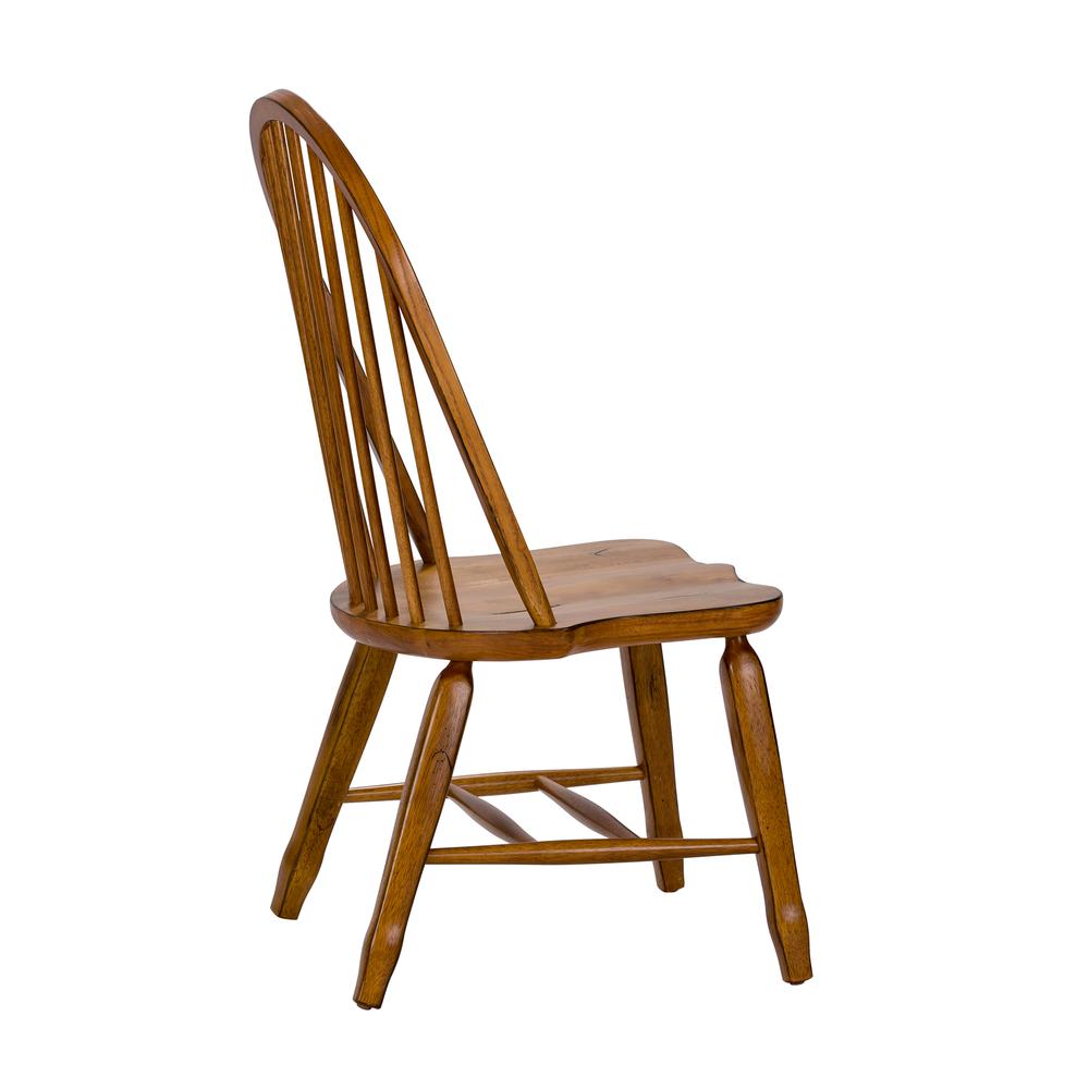 Treasures Bow Back Side Chair - Oak-Set of 2 in Rustic Oak. Picture 7