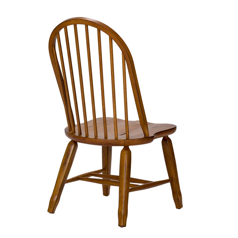 Treasures Bow Back Side Chair - Oak-Set of 2 in Rustic Oak. Picture 8