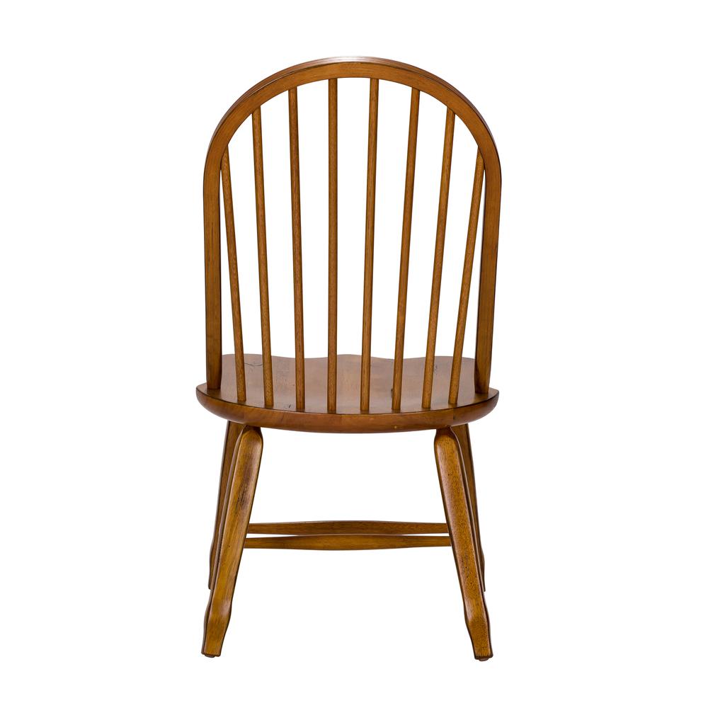 Treasures Bow Back Side Chair - Oak-Set of 2 in Rustic Oak. Picture 5